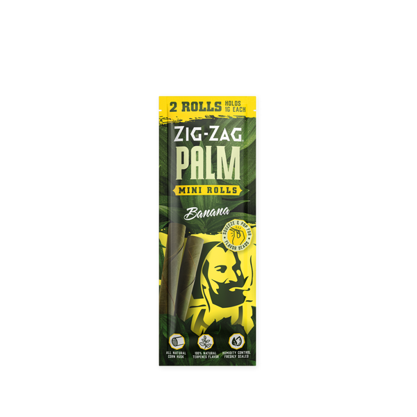 Zig-Zag Palm Mini Rolls – Carton Banana / 2pk Per Person / 15 Pouches / 30 Rolls Total